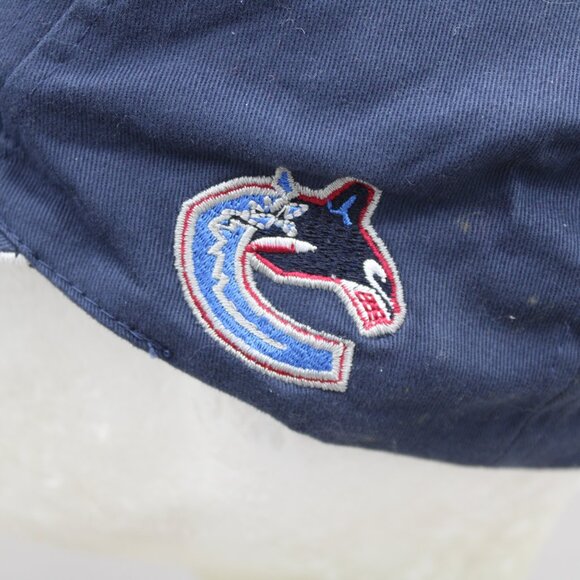 Vancouver Canucks Hat (VTG) - Block Script Back Big Logo - Adult Gripback - Picture 5 of 13
